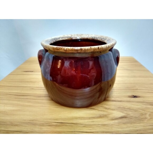 Vintage Hull Pottery Oven Proof Brown Drip Sugar Bowl No Lid Replacement - Picture 3 of 9
